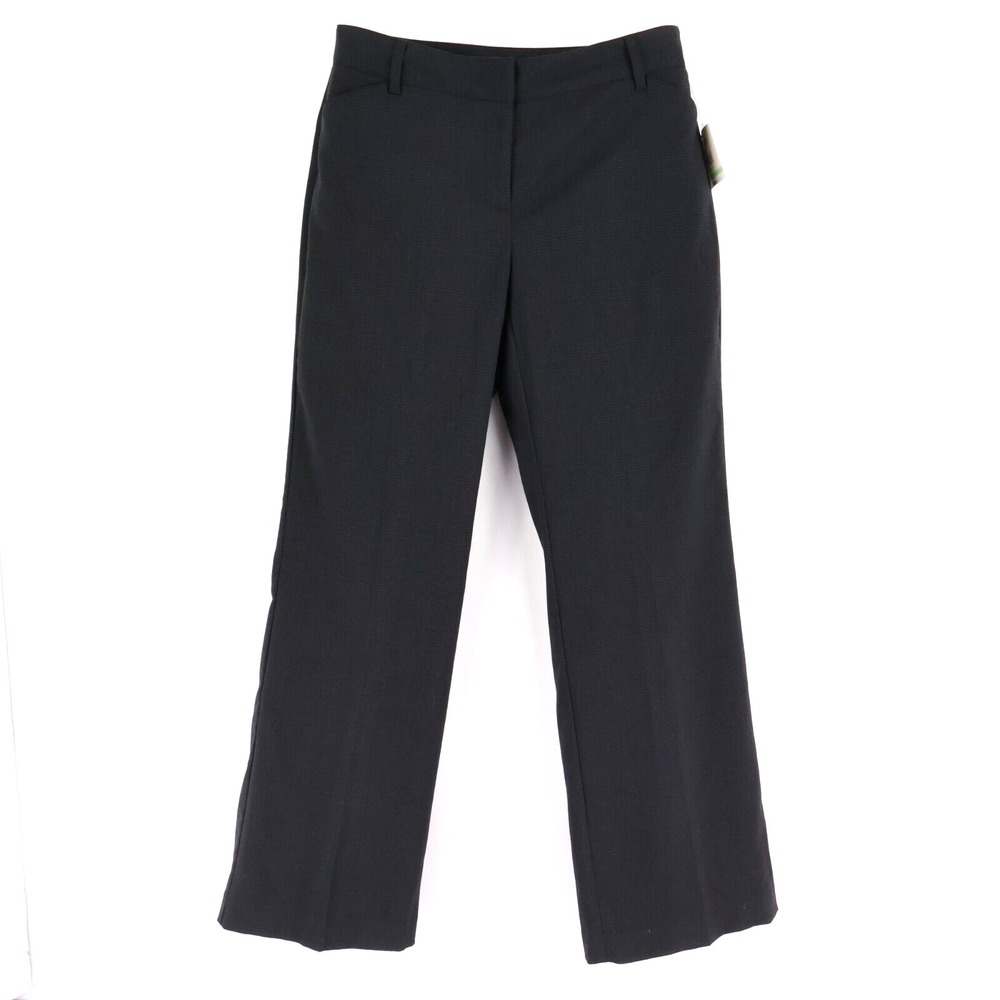 Relativity Dress Pants‎ Womens Size 8 Dark Gray Plaid Mid Rise Pockets NWT $66
